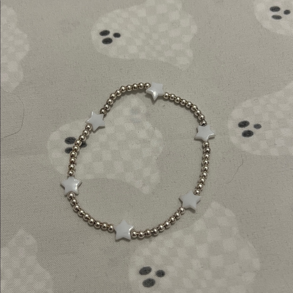 Silver Star Beaded Bracelet